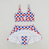 S0287 baby girl clothes 4th of July patriotic girl summer swimsuit