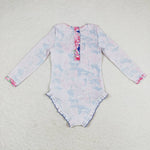 S0376 baby girl clothes floral girl summer swimsuit beach wear