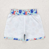 S0434  baby boy clothes 4th of July patriotic  boy summer swim shorts  3-6M to 6-7T