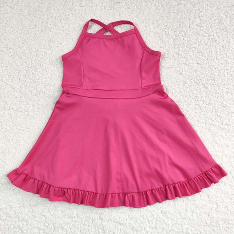 S0440 baby girl clothes hot pink girl summer swimsuit beach wear