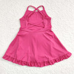 S0440 baby girl clothes hot pink girl summer swimsuit beach wear