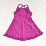 S0441  baby girl clothes purple girl summer swimsuit beach wear