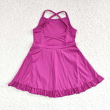 S0441  baby girl clothes purple girl summer swimsuit beach wear