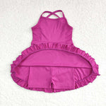 S0441  baby girl clothes purple girl summer swimsuit beach wear