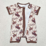 SR0856 baby boy clothes cowboy baby boy summer romper