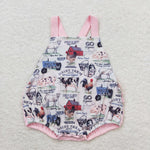 SR0911 baby girl clothes farm animal girl summer romper