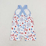 SR1366 baby boy clothes 4th of July patriotic toddler boy summer bubble