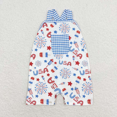 SR1366 baby boy clothes 4th of July patriotic toddler boy summer bubble