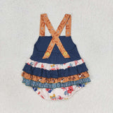 SR1394  baby girl clothes horse floral toddler girl summer bubble