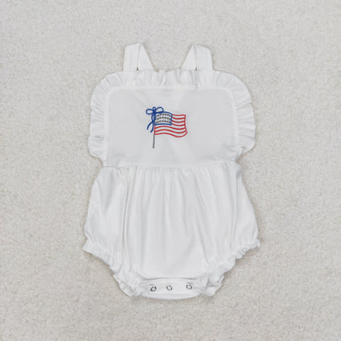 SR1548 baby girl clothes embroidery 4th of July patriotic toddler girl summer bubble