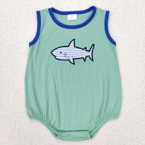 SR1590  baby boy clothes embroidery shark toddler boy summer bubble