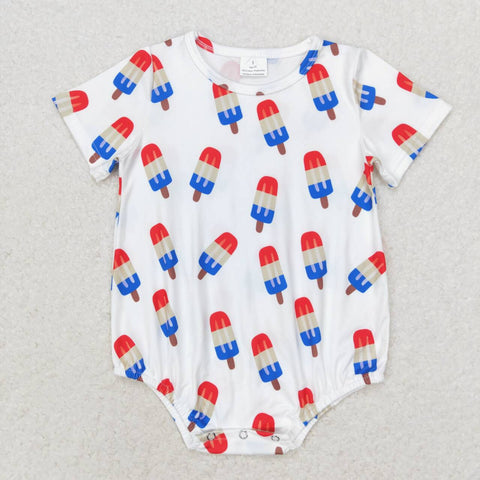 SR1736 baby girl clothes popsicle 4th of July patriotic toddler girl summer bubble