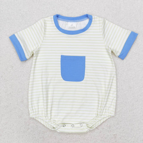 SR1840 baby boy clothes blue stripes toddler boy summer bubble