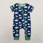 SR1897 Bamboo baby boy clothes mallard toddler boy summer romper