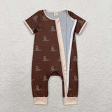 SR1898  Bamboo baby boy clothes mallard toddler boy summer romper