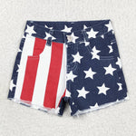 SS0168 baby girl clothes 4th of July patriotic summer shorts