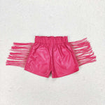 SS0223 toddler clothes pink tassel girl summer leather pants