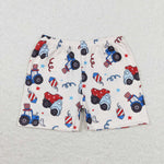 SS0257 baby boy clothes truck 4th of July patriotic boy summer shorts