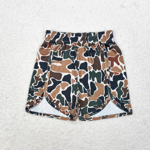 SS0354  toddler clothes brown camouflage high waist baby shorts