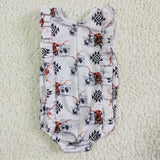 Girl Sleeveless Cow Print Swimsuit Baby Jumpsuit