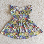 Girl Cartoon Flutter Sleeve Twirl Dresses