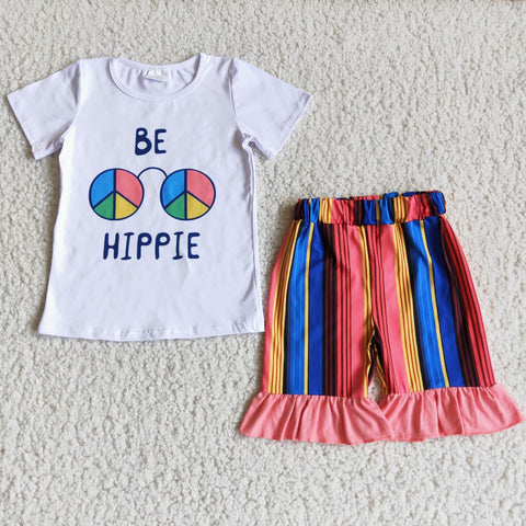 Be Hippie Girl Colorful Stripe Outfit
