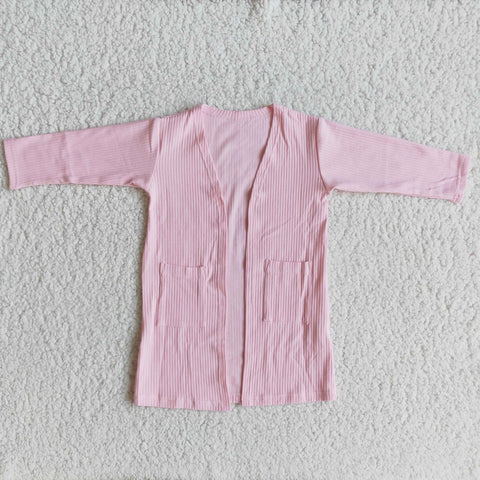 Girl Pink Long Sleeve Cotton Cardigan