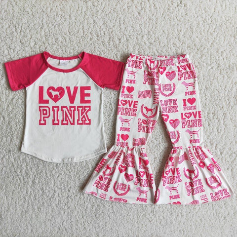 D13-27 Girl Love Pink Bell Bottom Outfit-promotion 2024.7.13