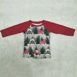 Boy Christmas Tree Car T-shirt