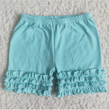 Girl Solid Ruffles Shorts