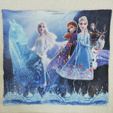 6 B1-36 Baby Blue Screen Princess Print Minky Blanket