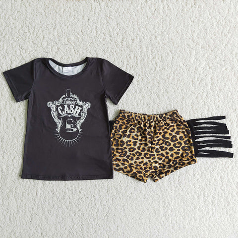 A3-4- Girl Black Leopard Tassle Shorts Outfit-promotion 2024.2.24