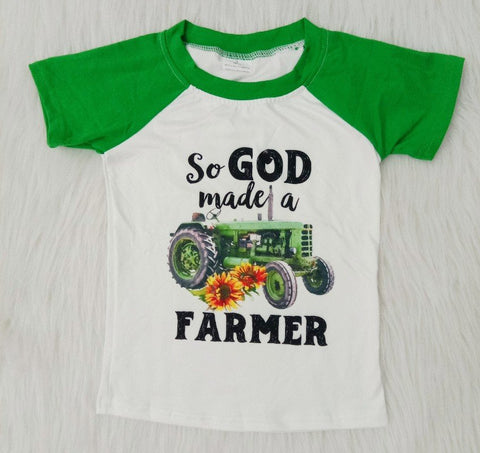 So God Made A Farmer Boy Short Sleeve T-shirt