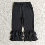 Girl Solid Ruffles Long Pants