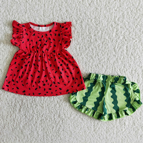 Girl Watermelon Red Green Outfit