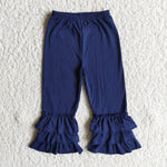 Girl Solid Ruffles Long Pants