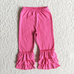 Girl Solid Ruffles Long Pants