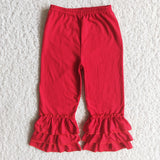 Girl Solid Ruffles Long Pants