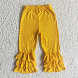 Girl Solid Ruffles Long Pants