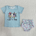 B6-12 Baby Cow Head Floral Bummie Sets-promotion 2024.3.23