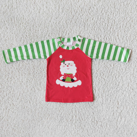 Boy Santa Claus Striped T-shirt