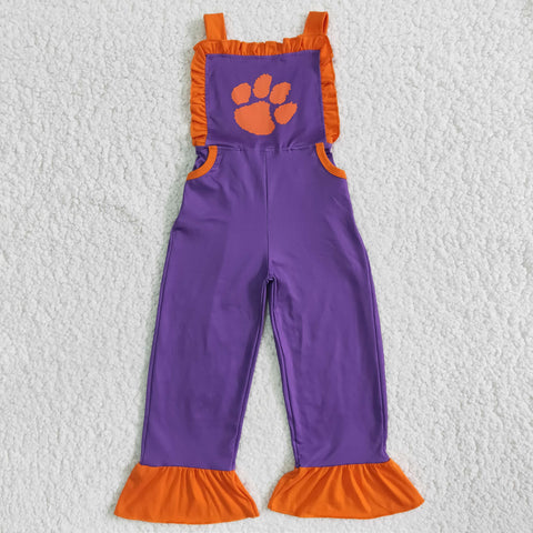 Girl Purple Team Pockets Overalls