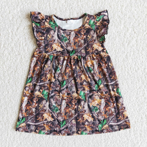 E12-3- Girl Camouflage Short Sleeve Dresses-promotion 2024.4.27