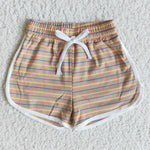 Clearance Girl Navy Pink Yellow Brown Striped Shorts