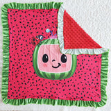 Baby Watermelon Print Minky Blanket