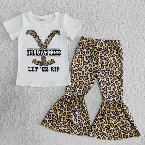 E7-26 Girl Letter Leopard Bell Bottom Outfit-promotion 2024.2.24