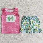 C5-4 Girl Cactus Sleeveless Shorts Outfit-promotion 2024.5.18