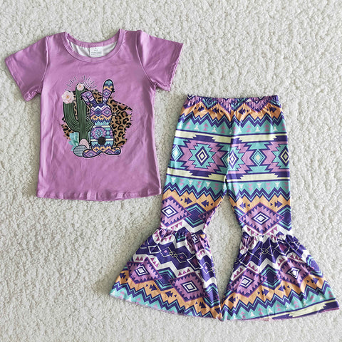 Girl Purple Rabbit Aztec Outfit