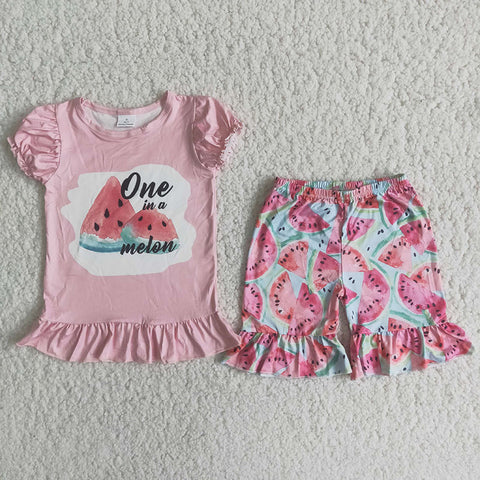 C1-23 Girl Pink Watermelon Shorts Outfit-promotion 2024.3.23