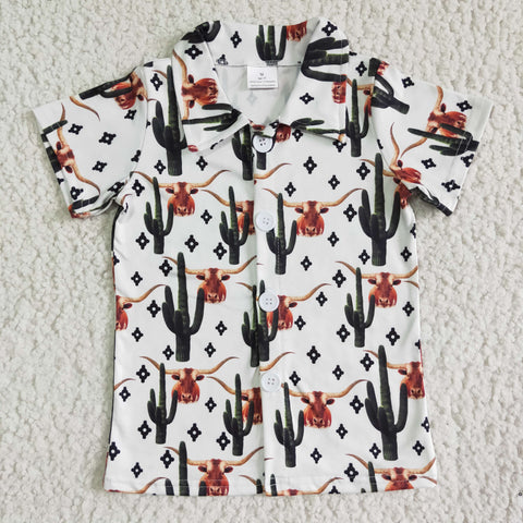 Boy Cactus Short Sleeve Summer T-shirt